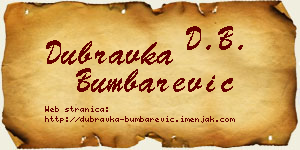 Dubravka Bumbarević vizit kartica